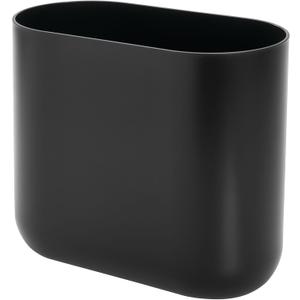 iDesign Slim Oval Plastic Waste Basket, The Cade Collection  10.56 x 5.5 x 9.77, Matte Black