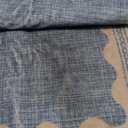 Scalloped Rug 2x6 Runners for Hallways, Solid Blue Runner Rug Non Slip Scalloped Bath Runner, Washable Rugs for Bedroom Girls, Rugs for Kitchen Floor Soft Dorm Nursery Carpet for Bedside