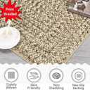 ROYHOME Runner Rug Print Braided Hallway Runner Washable Area Rug, Stain Resistant Non-Slip Farmhouse Printed Textured Carpet Floor Cover for Entryway Bedroom Kitchen, Linen, 2' x 6'
