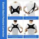 Posture Corrector for Women and Men, Adjustable Back Brace for Spine Alignment and Posture Support, Upper Back Pain Relief, Comfortable and Effective Back Brace for Better Posture (Black)