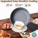 SENSARTE Nonstick Cookware Set 16-Piece, Healthy Pots and Pans Set, Non-stick Kitchen Cooking Set with Stay-Cool Handles, Silicone Utensils and Pot Protectors, PFOA Free