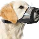 Dog Muzzle, Breathable Adjustable Soft Mesh Muzzle for Small Medium Large Dog Mouth Guard, to Prevent Biting, No Bark for Dogs Allow Panting Drinking (Black, M)