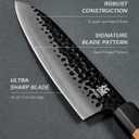 KYOKU Chef Knife, Kage Series 8" Kitchen Knife with 3-Layer Laminated Steel Blade Rosewood Handle, Japanese Style Chef's Knife, Kitchen Knife for Chopping Slicing Mincing and More