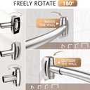 Curved Shower Curtain Rod for Bathroom, 40-72 Inches Adjustable Curved Shower Rod, 0.9MM Rustproof Shower Curtain Rod with Rotating Brackets for Extra Shower Space, Need To Drill, Brush Nickel
