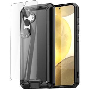 2 x AICase for Samsung Galaxy S25/S24 Case with Glass Screen Protector,Heavy Duty Drop Protection Full Body Rugged Shockproof Military Protective Tough Durable Cover for Galaxy S25/S24 6.1" 5G 2025_1