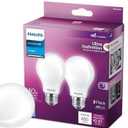 Philips, Ultra Definition, 60W Replacement, 8W LED, 2 PCS, A19 Bulb Medium