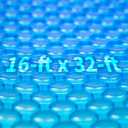 Blue Wave 16-ft x 32-ft Rectangular Pool Solar Blanket - 12-mil Solar Pool Cover with Thermal Bubbles to Retain Heat and Reduce Evaporation  Fade Resistant Pool Solar Cover for Inground Pool - Blue