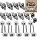 Luxbaro Garage Door Hardware Kit for 7' Height Garage Doors, Garage Door Hinges and Rollers, Top Bracket, Wire Rope