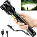 ANKRA 990000 High Lumens Flashlights Rechargeable with COB Work Light Super Bright LED Flashlight Zoomable&14 Modes &Waterproof Tactical Flashlight for Emergencies, Camping, Hiking, Outdoor, Indoor