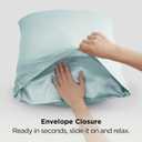Bedsure Satin Pillowcase 2 Pack Similar to Silk Pillow Cases Standard Size, Pillow Case for Sleeping Women with Envelope Closure, Gifts for Women Men, Light Turquoise, 20x26 Inches, 2pcs