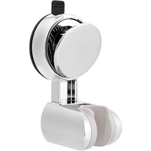 Adjustable Shower Head Holder, Relocatable Handheld Showerhead Holder for Wall, Suction Cup Shower Head Bracket for RV Bathroom Shower (Silver)
