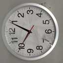 Rohioue 12 Inch Wall Clock Modern Battery Operated Silent Non Ticking Analog Clock Decorative for Bedroom Kitchen Bathroom Office Home Living Room (Silver)