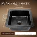 Monarch Abode Kitchen & Bar Sink 12-inch Glasgow Dual Mount Drop in Bar Prep Sink, Hand Hammered Matte Black Aluminum Sinks, Drop in or Undermount Kitchen Sinks, Decorative Single Dual Mount Bowl