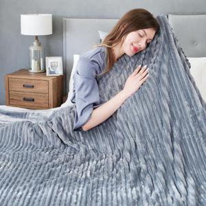 Electric Blanket 72"x84" Full Size Heated Blanket with 10 Heat Settings & 1-12 Hours Auto-Off,Reversible Cozy Silky Flannel Fabric Warm Blanket Large Size for Full Body - Light Grey