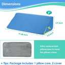 Sleeping Wedge Pillow For Adults Seniors Post Surgery Wedge Pillow Set Bed Sore Prevention Patient Turning Foam Wedge For Bed Positioning Medical Triangle Pillow For Back Support (1 Pillow + 2 Cover)