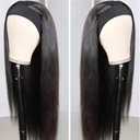 nicene Long Straight Headband Wigs for Women Charming Looking Black Brown Headband Glueless Wig for Everyday Party Use (4#)