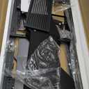 55 Inch Gaming Desk, Computer Desk with Adjustable Storage Rack & LED Lights, PC Gaming Desk with Mini DIY Pegboard, Drawer and Power Outlets for Gaming Room, Carbon Fiber Black