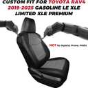 FREESOO Custom Fit RAV4 Seat Cover for Toyota RAV 4 2019-25 Gasoline LE XLE Premium Limited, Faux Leather, 4Layer Waterproof, F/R Headrest, Airbag Deployment Compatible, Durable, Black Gray Full Set