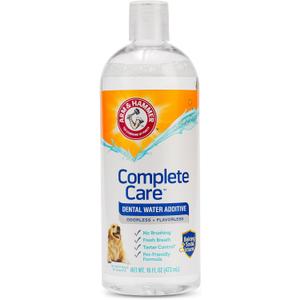 Arm & Hammer Dog Dental Water Additive Breath Freshener, Odorless Flavorless Oral Care Solution for Plaque and Tartar Control, Daily No Brush Dental Support for Dogs, 16 Fl Oz