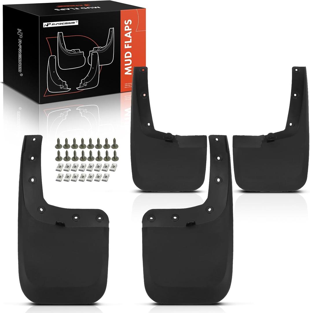 A-Premium Mud Flaps Compatible with Ford Ranger 2024 2025 Crew Cab Pickup, No Drilling Required Mud Guards with Hardware Accessories, Set of 4 Front and Rear(Not fit for Raptor Model)