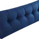 Husband headboard Pillow Large Back Rest Support Reading Pillows for Sitting in Bed for Adults Triangle Velvet Wedge Pillow headboard King Size, Blue