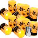 12-Pack Waterproof -Flameless Led CandlesRemote Control and Timer Functions for Halloween and More Decorations3 Sizes