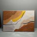 Abstract Wall Art for Living Room Boho Wall Decor Mid Century Modern Prints Pictures Abstract Geometric Painting for Bedroom Orange Minimalist Artwork for Bathroom Home Office Decorations (36"L x 24"W)