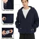 FAIABLE Hoodies for Men Oversized Half Zip Pullover Fleece Sweatshirts Heavyweight Sweater Hoodies Fall Winter Fashion Outfits Streetwear Clothes, Navy XL