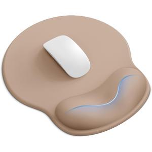 Mouse Pad with Wrist Rest, Ergonomic Mouse Pads for Desk, Office Non-Slip Mousepad with Gel Wrist Support(Coffee Brown, 10.6''L x 9''W)
