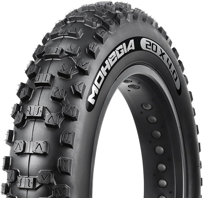 2Pack Ebike Fat Tires:MOHEGIA 20 x 4.0 Inch EBike Mountain Tire HighPerformance and AllTerrain Folding Replacement Bicycle Tire with Offroad or Trail Riding