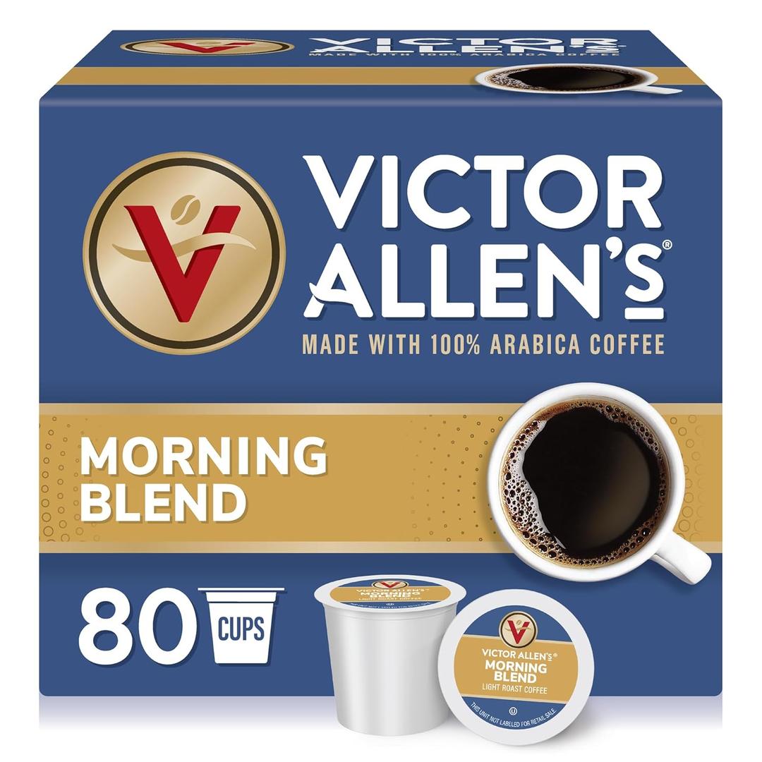 Victor Allen's Coffee Morning Blend, Light Roast, 80 Count, Single Serve Coffee Pods for Keurig K-Cup Brewers (EXP 04/21/28)