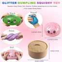 Glitter Dumpling Squishy,2026 New Shimmering Dumpling Squishy Mystery Box,Colorful Dumplings Stress Balls Fidget Sensory,Squeeze Toy for Stress Relief Stretchy Desk Toys(Glitter Pink)