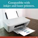 Premium Label Supply Matte White Water Bottle Stickers- NOT Waterproof  8" x 2"  Laser/Inkjet Compatible  (5 per Sheet), 100 Sheets  500 Total Adhesive Labels