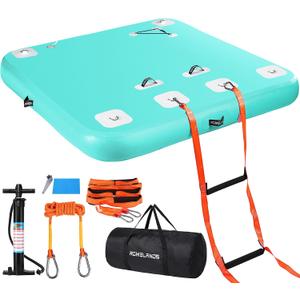 Inflatable Floating Dock Air Dock Platform, 6ft Non-Slip Floating Island Raft Water Mat, Lake Floats for Adults, Pool Beach Ocean