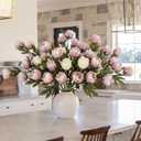 Thiccywoov Faux Peony Stems Flowers Bulk Vintage Artificial Silk Peonies Stems Real Look Fake Peonies Branch for Vase Filler DIY Bouquet Centerpiece Home Indoor Outdoor Decor