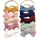 10PCS Corduroy Headband Hair Bows Baby Girl Soft Nylon Band Accessories Newborn Infant Kid Boho Chic Style Bundled Love, One Size