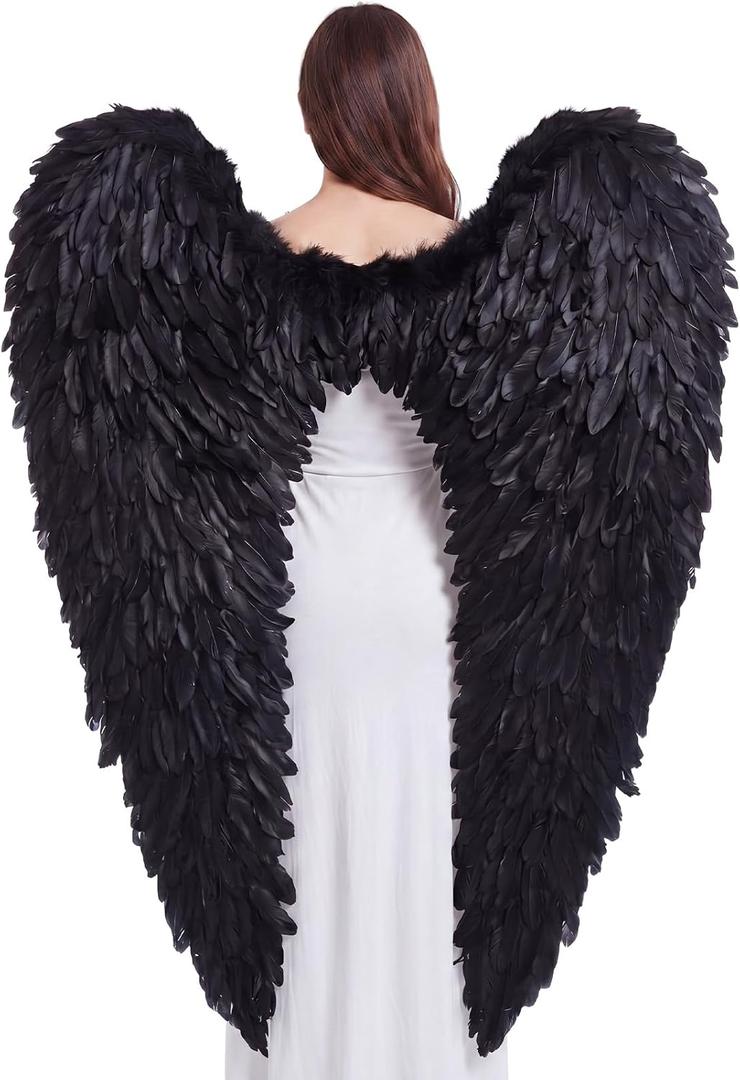 Jenaai Large Angel Wings, Feather Wings Halloween Costume for Women, One Size