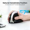 Wireless Ergonomic Vertical Mouse, Rechargeable Tri-Mode (Dual Bluetooth + 2.4G USB) Optical Mouse with Adjustable RGB Lighting, Multi-Device Control for Laptop, PC, Mac, iPad, Desktop (Dark Black)