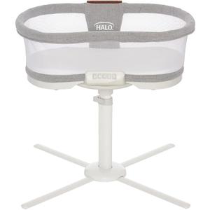 HALO BassiNest Luxe Swivel Sleeper - Over-Bed Baby Bassinet with 360° Rotation, Vibrations, White Noise, and Safe Close-Sleeping Design, Dove Grey Tweed