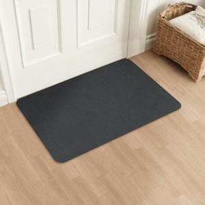 Ultra-Thin Indoor Doormat 16x24 Inch-Low Profile Non-Slip Entryway Rug,Washable Absorbent Floor Mat with Dirt-Resistant Design for Front Door,Kitchen,Hallway,Dark Grey