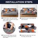 Peryiter 3 Pcs Slipcover Set for Couch Furniture Covers for Sofa Loveseat Couch Arm Chair, Form Fit Stretch, Wrinkle Free, Furniture Protector(Gray Diamond,Milk Silk Spandex)