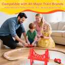 Wooden Train Tracks 60 Piece Set, Track Expansion Accessories for Toddlers 3-5 - 100% Compatible with All Major Brands Including Thomas & Brio Wooden Railway System