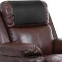 Recliner Headrest Protector, Non-Slip Faux Leather Headrest Cover | Waterproof & Washable | for Recliner Chair, Sofa, Office & Theater Seats 17x27 in (Black Leather)