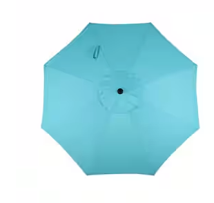 HDO Market 9ft Round 8-Rib Steel Patio Umbrella in Aqua