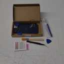 Rear Back Glass Replacement for iPhone 15 Pro Max 6.7-inches + Pre-Installed Plate and Camera Frame and Lens + Reparing Tool Kit (Blue Titanium)