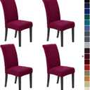 Howhic Stretch Chair Covers for Dining Room Set of 4, Removable Washable Dining Room Chair Covers, Dining Chair Slipcovers Seat Protector, Great for Home and Banquet Decor (Burgundy, 4 Pack)