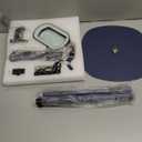 10X Rectangle Magnifying Glass with Light and Stand, 5 * 3 Inch Real Glass 5 Color Modes Stepless Dimmable LED Floor Lamp, 3-in-1 Large Lighted Magnifier for Reading Painting Craft Close Work - Blue