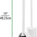 mDesign Hidden Plunger and Brush Set for Toilet Bowl - Combo with Holder Caddy - Modern Toilet Brush and Plunger Set - Aura Collection - White