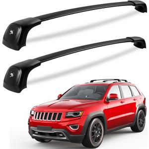 Lockable 220lbs Roof Racks Cross Bars Fit for Jeep Grand Cherokee 2011-2021 with Grooved Side Rails(DO NOT fit for Raised Side Rails), Heavy Duty Anti-Theft Aluminum Rails Crossbars Cargo