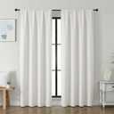 Simplebrand Ava Ivory Light Filtering Curtains for Bedroom 72 Inch Length 2 Panels Set, Privacy Thermal Insulated Rod Pocket Door Window Curtains for Patio French Door Front Door, W40 x L72 Inch